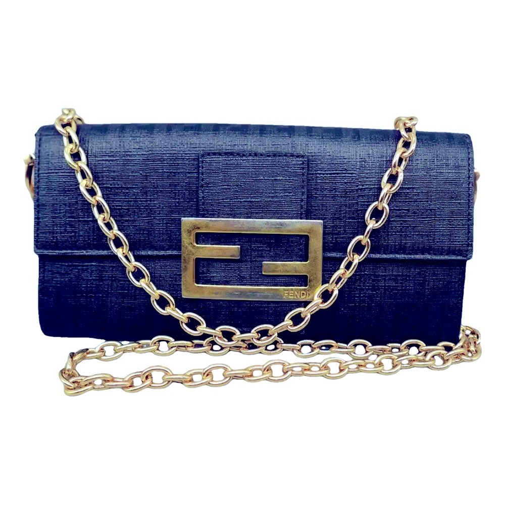 Fendi Black and Gold Chain Shoulder Bag